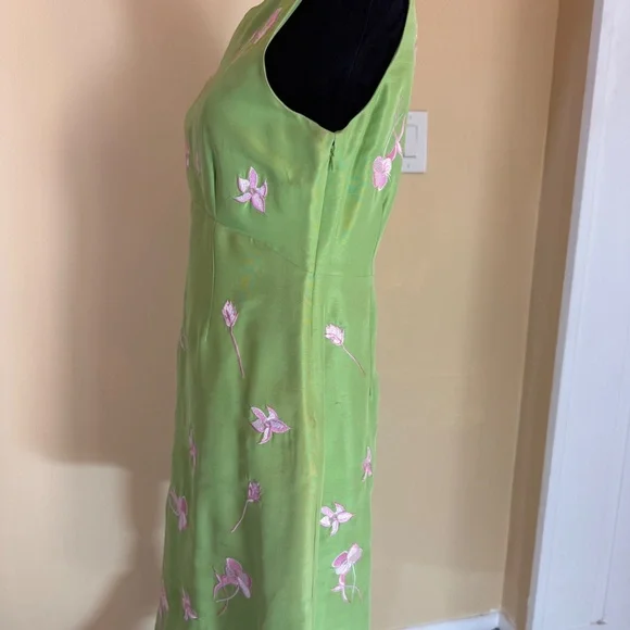 TIBI HYLAND EMBROIDERED SILK SHEATH - Picture 2 of 10